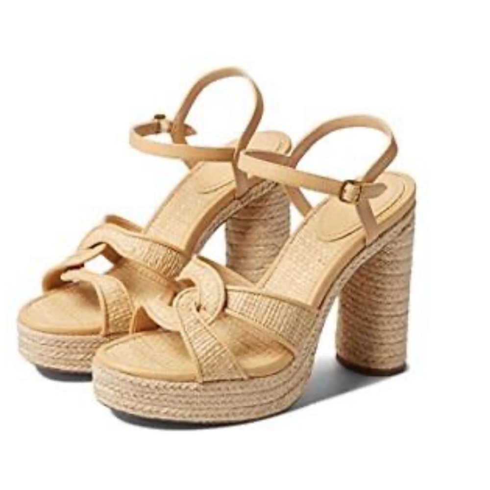 Coach Telina Raffia platform Sandals (sold out online) size 7.5